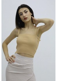 Resim Saklımoda Askılı Triko Büstiyer Vizon - P-019917 Çok Renkli 