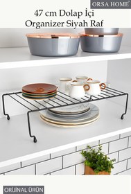 Resim ORSA HOME 928 Siyah 47 Cm Dolap Içi Raf, Düzenleyici Organizer 