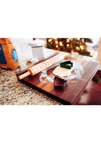 Resim Ahşap Hamur Açma Tahtası - Trend Kesme Tahtası - Tezgah Üstü Kesme Tahtası - Et Kesme Tahtası Kahve Ahşap 