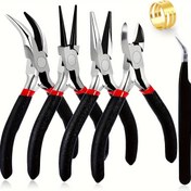 Resim 3 adet/6 adet Takı Yapımı Pense Seti, İğne Burun Pense/ Zincir Burun Pense, Yuvarlak Burun Pense, Kavisli Burun Pense ve Tel Pense dahil, Küçük Takı Yapımı için Çok Uygun, Küpe Sarma El Sanatları Ürünleri için Kullanılır 