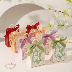 Resim 10 Parça Set Kutu + Kurdele + Daire Hediye Kutuları - Taze Minimalist - Kadınlar için Doğum Günü, Düğün ve Anneler Günü Noel Paketi İçin Uygun Hediye Çantaları 