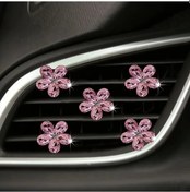 Resim Willowhaven Pembe 5 Adet Alaşımlı Oto Kokusu Klipsi Kristal Çiçek Dekor 