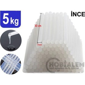 Resim 5 Kg, Ince Silikon, 7 Mm, Sıcak Mum Silikon, Şeffaf Silikon Sıcak 