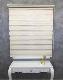 Resim Ithal Krem Düz Zebra Stor Perde Krem 