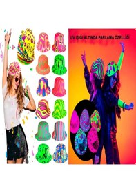 Resim Mey İthalat Farklı Desenlerde Plastik Neon Uv Işık Parti Şapkası 1 Adet Diğer 