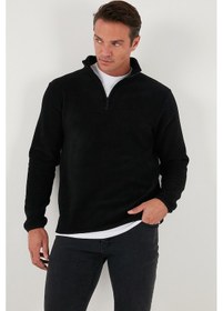 Resim Buratti Slim Fit Yarım Fermuarlı Dik Yaka 2'Li Paket Erkek Polar 5906003S2 Gri-Siyah 
