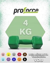 Resim Proforce VDB Dışı Vinil Kaplı İçi Çelik Döküm Yeşil Ağırlık Dambıl 4 KG - 1 Adet 