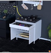 Resim Modilayn Qplas Xxl Set Ocak Altı Dolap 75x88x48 Cm Çekmeceli, Kapaklı 2 Göz Raf Bölmeli Beyaz 