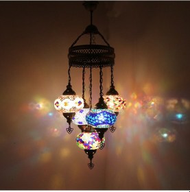 Resim Dekoratif OTANTİK AVİZE TAVAN LAMBASI DEKORATİF 5 Lİ BÜYÜK BOY AVİZE 