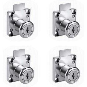 Resim ARON (4 ADET) Kare Çekmece Kapak Dolap Posta Kutusu Kilidi 2 Anahtarlı 