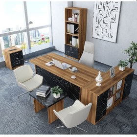 Resim Padova 5'li Ofis Takımı Model 3 Ceviz Siyah 