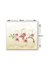 Resim Decorita Krem Orkide | Cam Ocak Arkası Koruyucu | 52cm x 60cm 