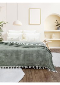 Resim Battaniye Pamuk Riona 180x200 Cm Yeşil 