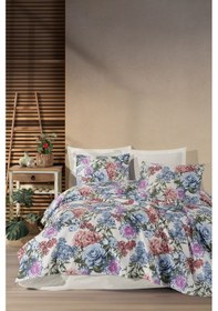 Resim Baskılı Pike Takımı Çift Kişilik Lotus Mavi Mavi 