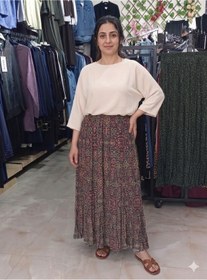 Resim Modanur butik Desenli standart beden günlük rahat giyim etek 