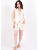 Resim Hadise 37029 Kadın Pileli Keten Şort Etek Ss YRYNET037029-R0152 Bej 
