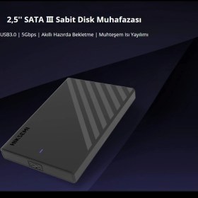Resim Hıksemı HS-HUB-MHB201, Usb3.0, 2,5" Disk Kutusu. (Ssd ve HDD , 5gbps, Siyah, Win, Mac-Os, Linux, Android, Alüminyum) 
