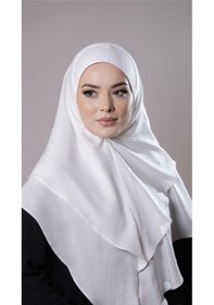 Resim Hürrem Bone Krem Pratik Hazır Geçmeli Tesettür Eşarp Pamuk Caz Kumaş Çift Katlı Düz Hijab 2303 40 