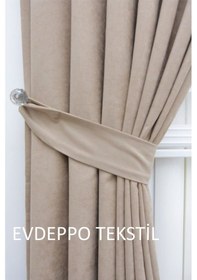 Resim Taç Soft Sütlü Kahve Fon Perde Sütlü Kahverengi 