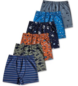 Resim GizaKids %95 Pamuklu Erkek Çocuk Boxer Külot İç Çamaşır 6lı Set 