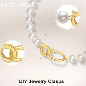 Resim KMEOSCH 18K Altın Kaplama Takı Yapımı İçin Istakoz Tokaları - Güvenli Oval Kilit Tokalar, Dayanıklı Bağlantı Parçaları ve Pendant Bağlantıları ile DIY Kolye Bileklik Tasarımı için Şık Metalik Yüzey 