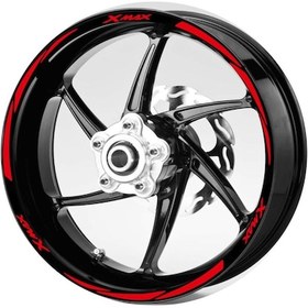 Resim Kırmızı-Xmax-Yazılı-3-Parçalı-Reflektif -Kırmızı-Jant-Şeridi 