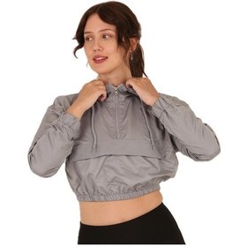 Resim Scorp Alice Crop Kapüşonlu Kadın Sweatshirt Gri 