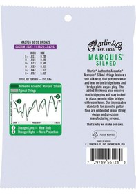 Resim Martin Ma175s Akustik Gitar Teli 11-52 Marquis Silked 80.20 Bronze Custom Light 