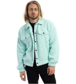 Resim Polostate Erkek Kıvırçık Peluş Cıt Cıt Kapamalı Ceket Mint Mint Yeşili 