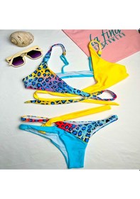 Resim Perla Sarı-Leopar Bikini Set Çok Renkli 