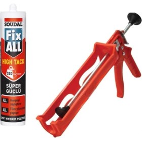 Resim Soudal Fixall Hıgh Tack Montaj Silikonu, Korniş Yapıştırıcı 290 ml Beyaz Silikon Tabancası 