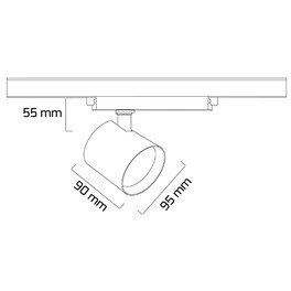 Resim Goya Gy 3653 30w Ledli Ray Armatür 3000k Siyah Kasa 
