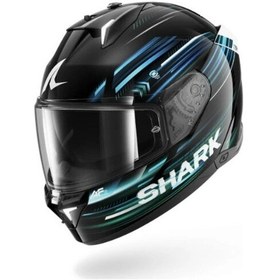 Resim Shark Skwal İ3 Lıght-blur Siyah-kırmızı-mavi Kapalı Kask Ledli Model Parlak Siyah-mavi 