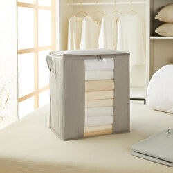 Resim Pvc Pencereli Gri Renk Kapitone Hurç 45 X 30 X 50 Cm 