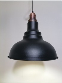 Resim Riolight Retro Siyah Içi Beyaz Tekli Metal Sarkıt Çap: 34Cm (538286137) 