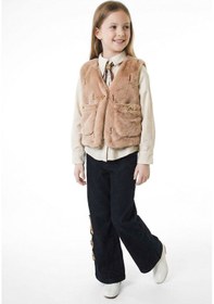 Resim Xo Kids Kız Çocuk Folarlı 3lu Alt Üst Takım 7-14 Yaş 3953-4953 Bej 
