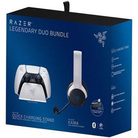 Resim Razer Legendary Bundle Kaira Kablosuz Kulaklık ve PS5 Dualsense Şarj İstasyonu Beyaz 