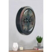 Resim Bahat Salon Ofis Duvar Saati Gri Metal Çerçeve 36 cm 