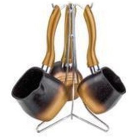 Resim Özlife 709 Kare Granit 3 Lü Cezve Takımı-Siyah 