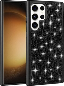 Resim Galaxy S23 Ultra Uyumlu Parlak Taşlı Tasarım Pırlanta Zore Kılıf-lila Lila 