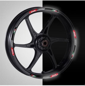 Resim Benelli Kırmızı 3D Reflektif Yansıtma Özellikli Damla Jant Şeridi 