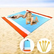 Resim Springsun Su Gezisi Ve Kamp İçin Pratik, Su Geçirmez 1.4x2m Portatif Şezlong Örtüsü Turuncu - Mavi 