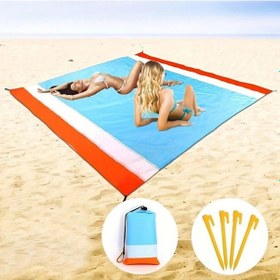 Resim Springsun Su Gezisi Ve Kamp İçin Pratik, Su Geçirmez 1.4x2m Portatif Şezlong Örtüsü Turuncu - Mavi 