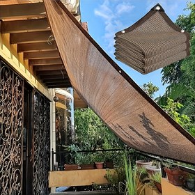 Resim 90% Güneşlik Kumaş, Güçlendirilmiş Delikli Bahçe Gizlilik Ekranı, Dayanıklı Güneşlik Ağı, Avlu Bitkileri, Seralar, Tavuk Küreği, Verandalar, Köpek Kulübeleri için Uygun 