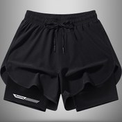 Resim Erkekler için Hızlı Kuruyan Atletik Şortlar - Hafif, Nefes Alabilir, Koşu & Fitness için Astarlı, Esnek Polyester Karışımı, Makinede Yıkanabilir 