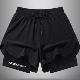 Resim Erkekler için Hızlı Kuruyan Atletik Şortlar - Hafif, Nefes Alabilir, Koşu & Fitness için Astarlı, Esnek Polyester Karışımı, Makinede Yıkanabilir 