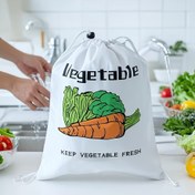 Resim Yeniden kullanılabilir sebze ve meyve saklama çantası, havuç tasarımı - Dayanıklı, yıkanabilir, şok geçirmez polyester ürün çantası taze için ideal, ideal marul, muz, domates için - Ev düzenleme esansı, sebze saklama çantası, Yeniden kullanılabilir ürün çantası 