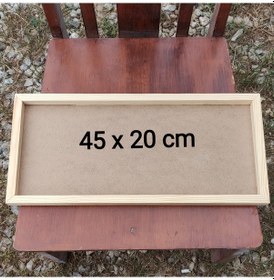 Resim 45x20cm Ham Ahşap Çerçeveli Pano Camsız - Arkalık Sabit 