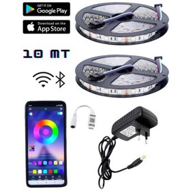 Resim EvimLed Bluetooth Özellikli Sese ve Müziğe Duyarlı RGB İç Mekan Şerit Led 10 M 