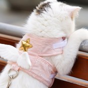 Resim Sevimli Kedi & Küçük Köpek Tasması ve 4 Ayaklı Tasma - Kediler için Rahat Evcil Hayvan Yürüyüş Ekipmanı 